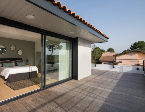 architecte la teste pilat villa b vue terrasse chambre