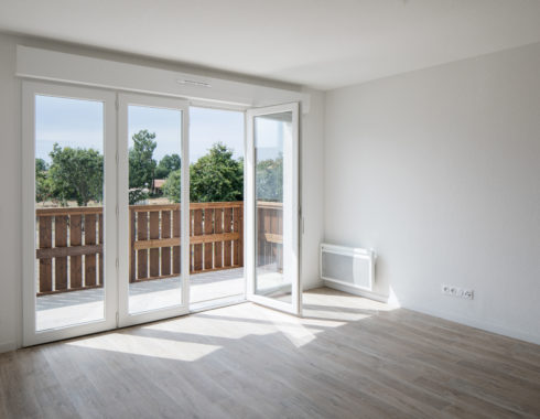 architecte gujan mestras logements collectifs Brémontier vue salon balcon