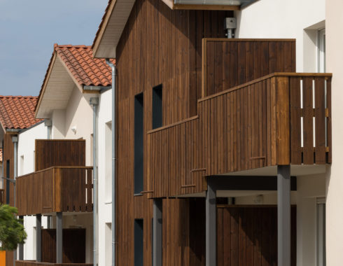 architecte gujan mestras logements collectifs Brémontier détail bardage bois
