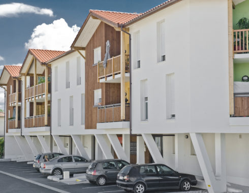 architecte gujan dubrous logements collectifs birebois vue parking
